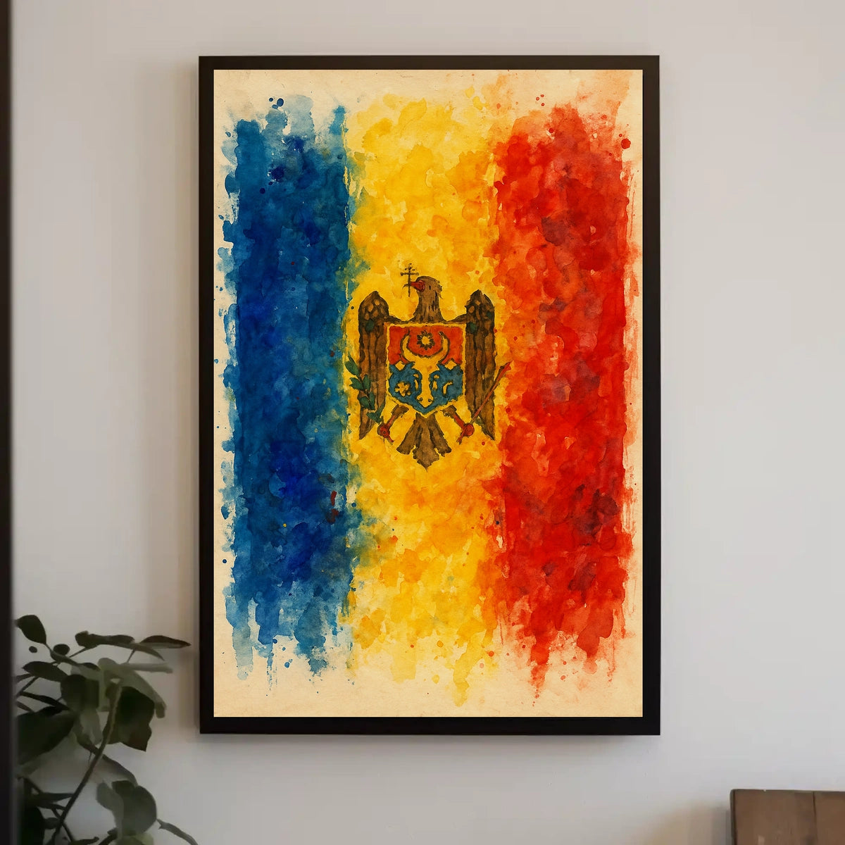 Moldovan Flag Watercolor Art Poster