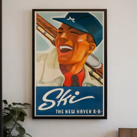 Vintage Ski and New Haven Travel Poster PosterGoat