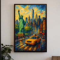 Statue Of Liberty New York Cityscape Poster Classic Wall Art