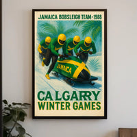 Jamaica Bobsleigh Team 1988 Winter Poster