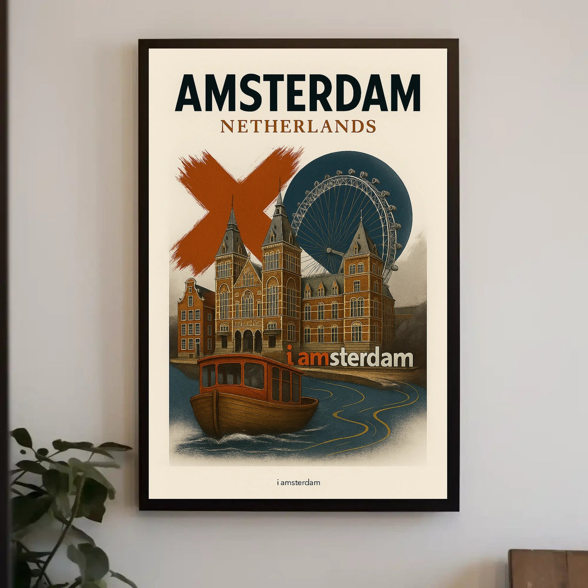 Amsterdam Netherlands Travel Poster