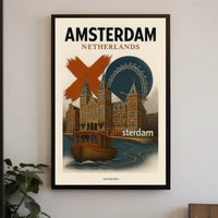 Amsterdam Netherlands Travel Poster