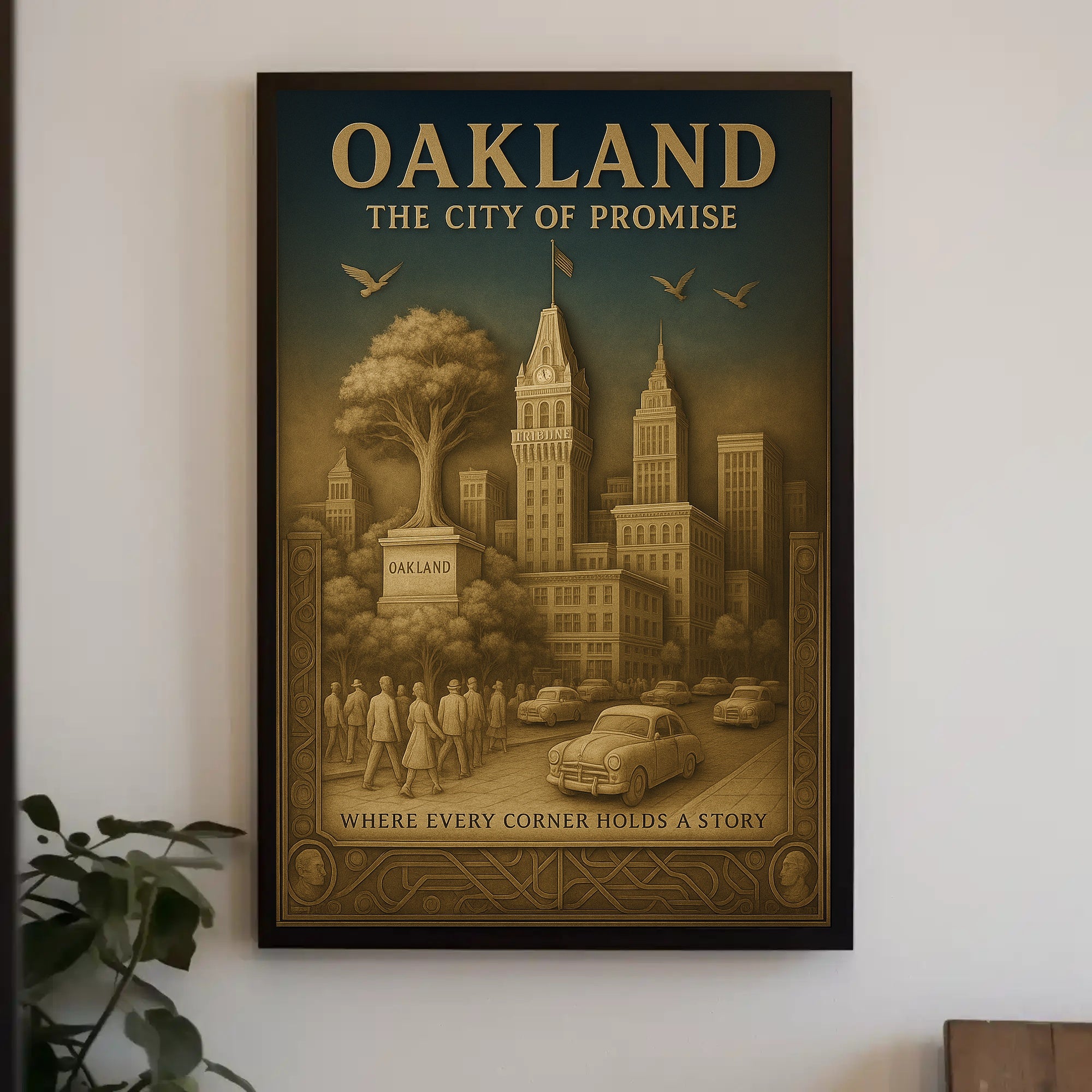 Oakland City of Promise Vintage Poster PosterGoat