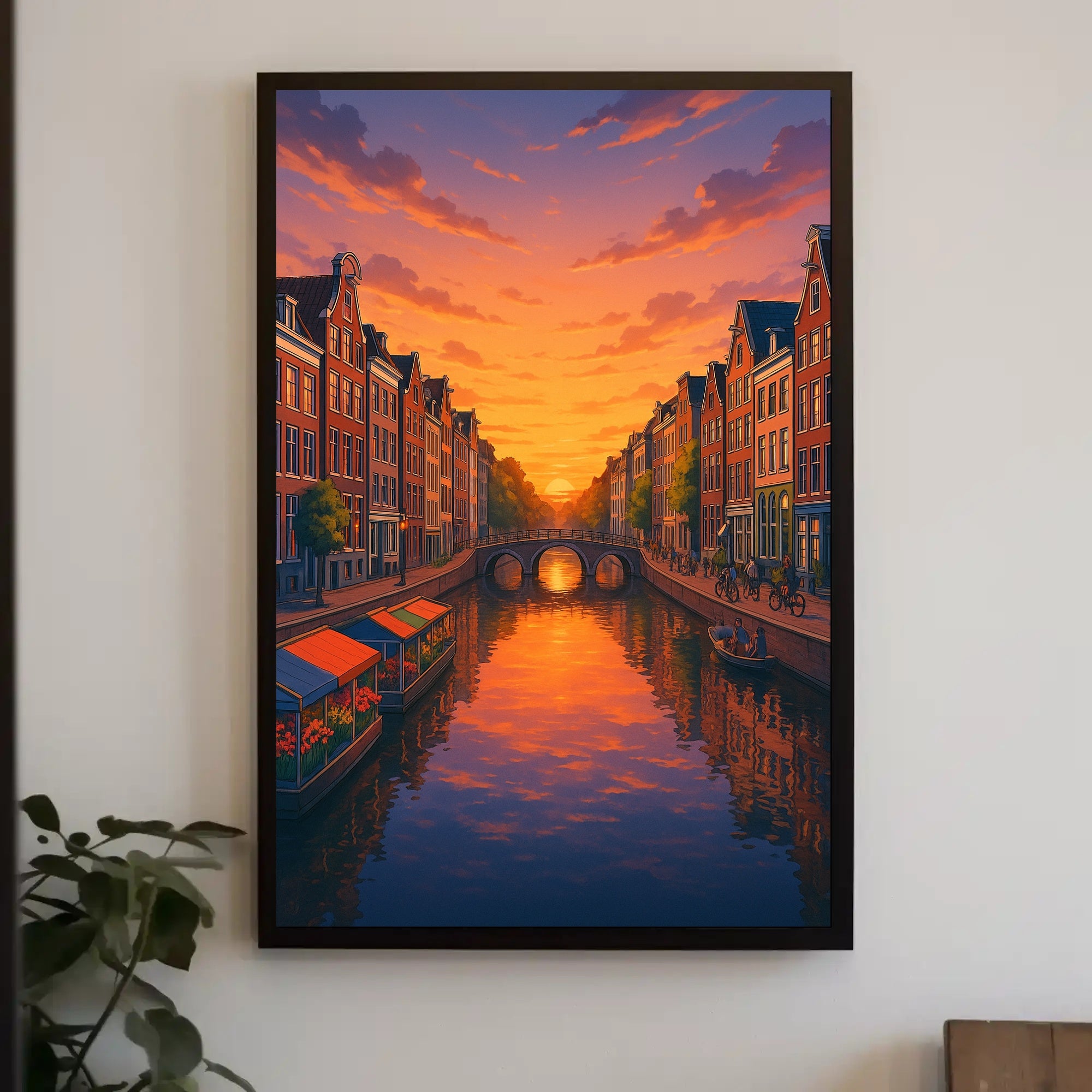 Sunset Over the Canal Poster PosterGoat