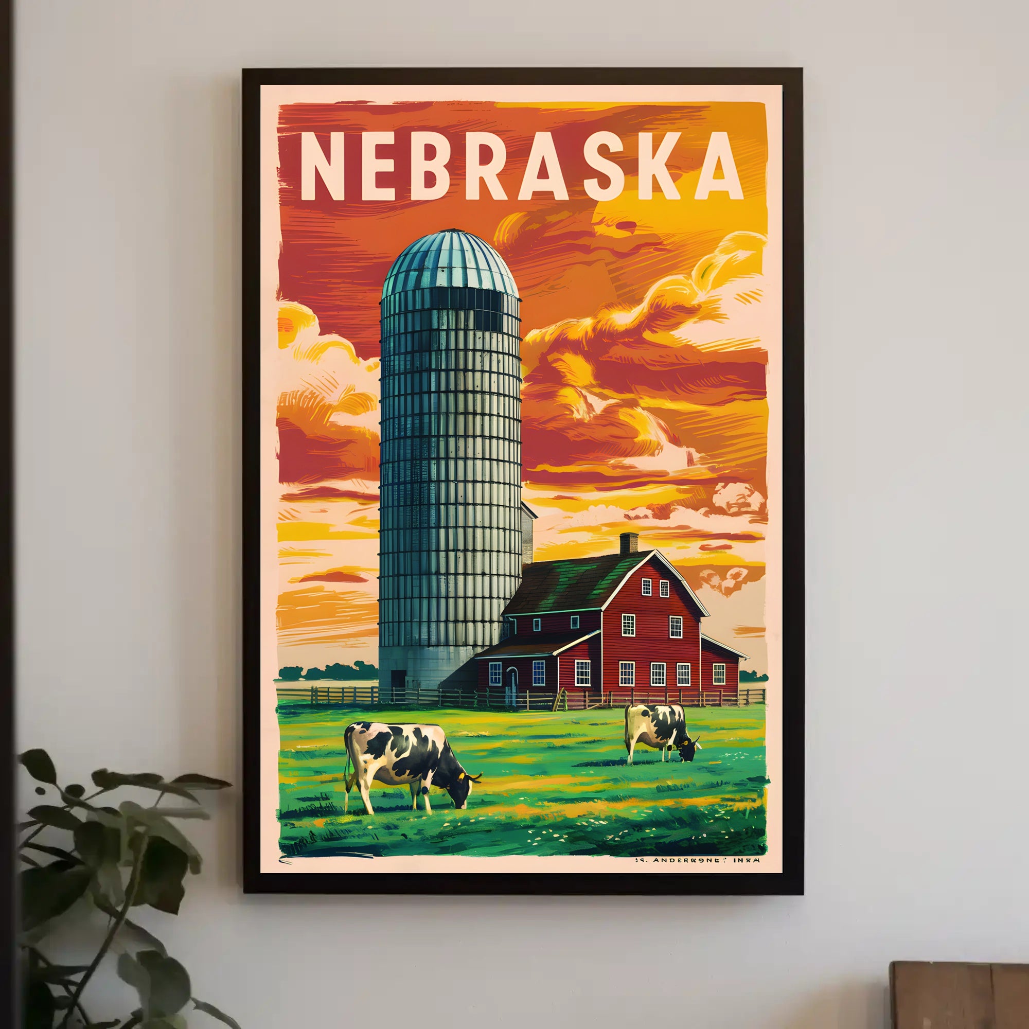 Nebraska Farm Landscape Poster