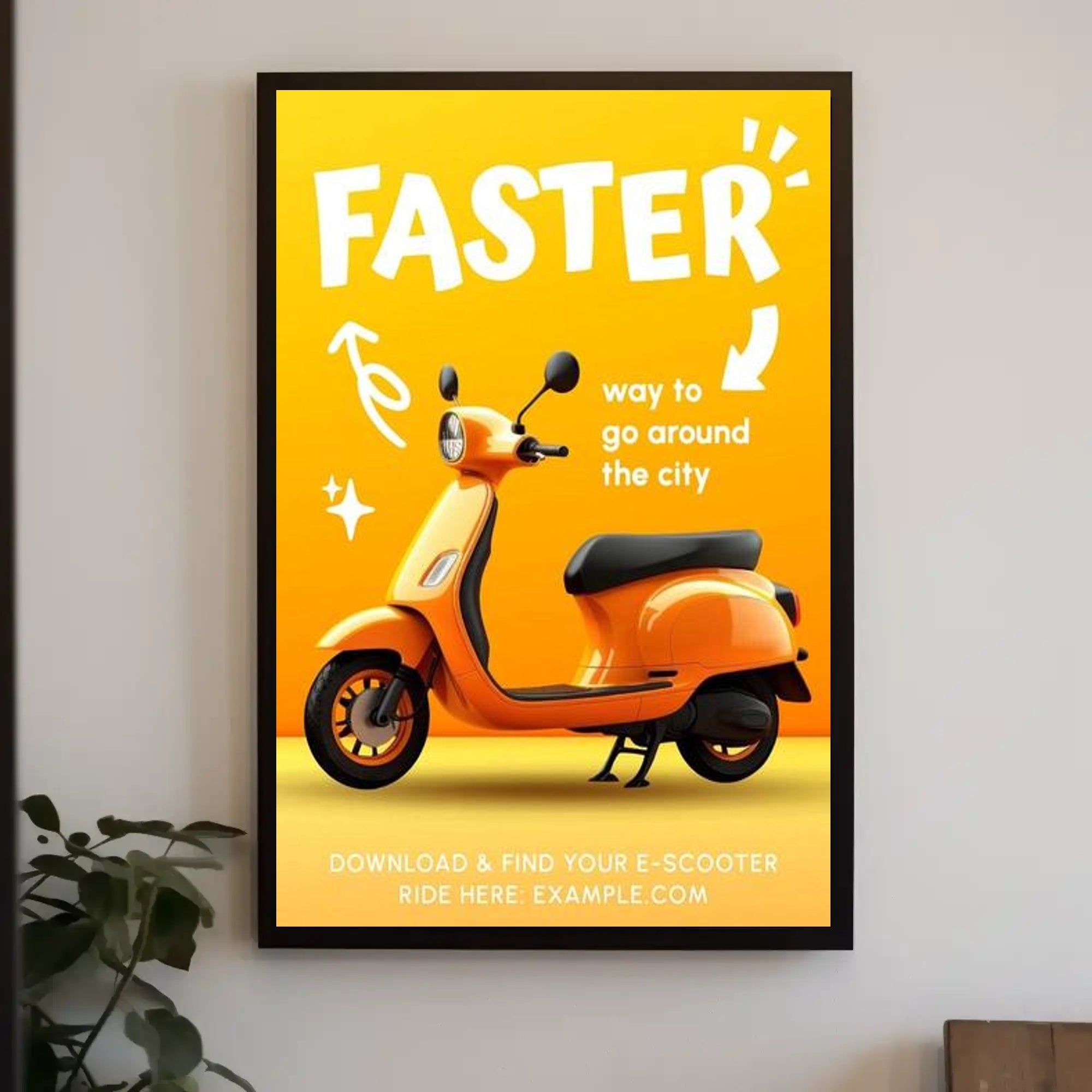 Ride Faster with E-Scooters Poster PosterGoat