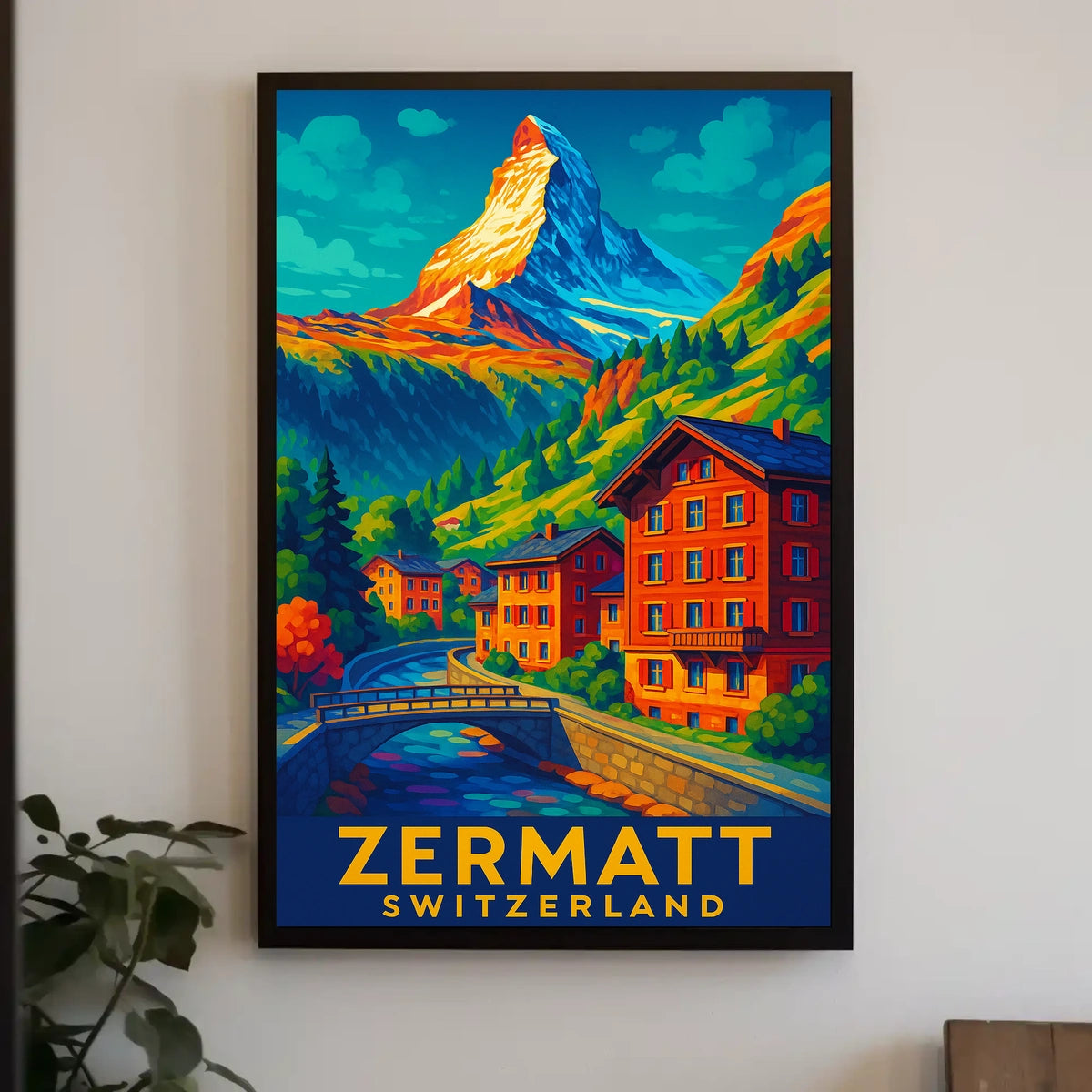 Zermatt Switzerland Scenic Alpine Majesty Wanderlust Lovers Travel Wall Art Poster