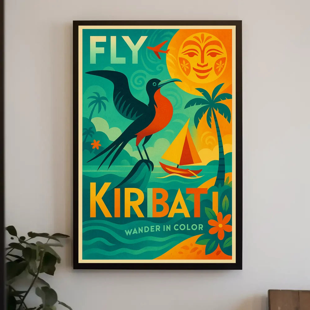 Kiribati Tropical Escape Retro Travel Poster PosterGoat