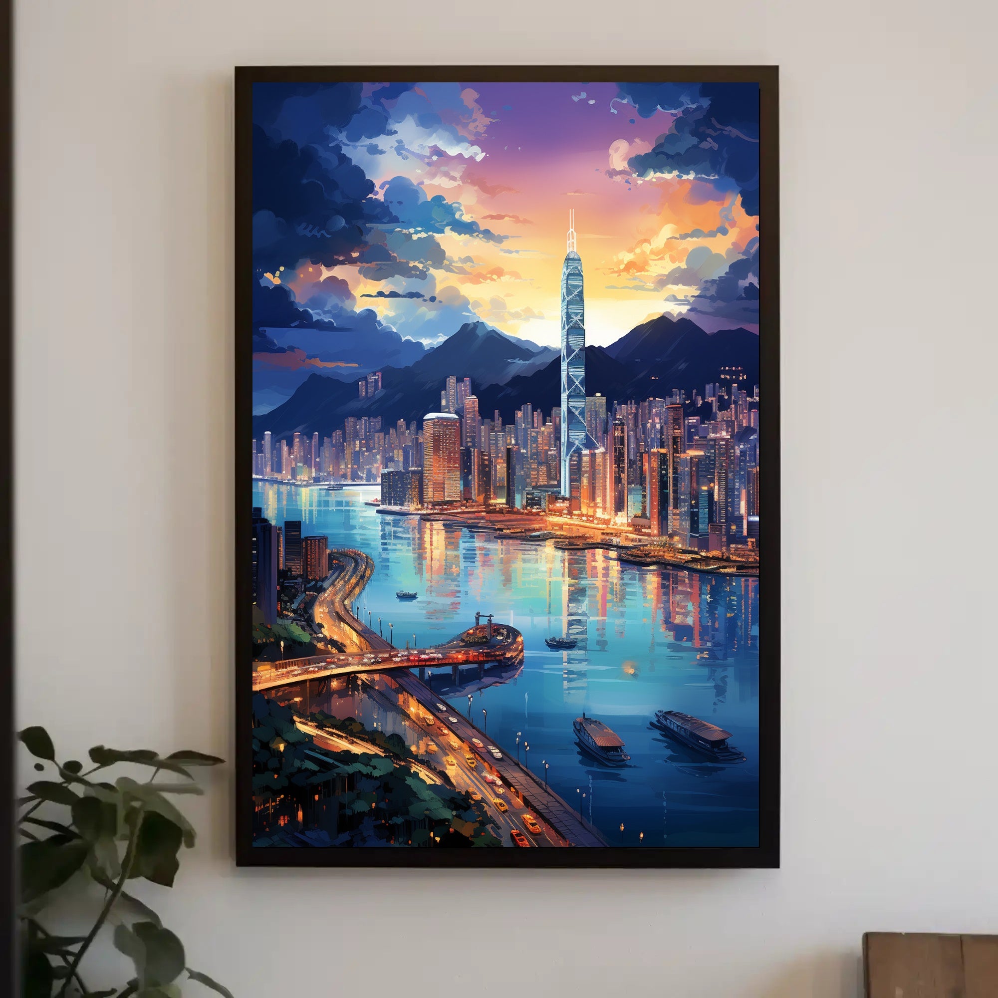 Cityscape At Dusk Poster