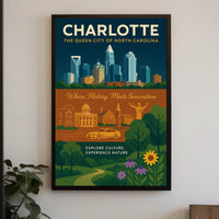 Charlotte's Skyline and Heritage Urban or Cityscape Poster PosterGoat