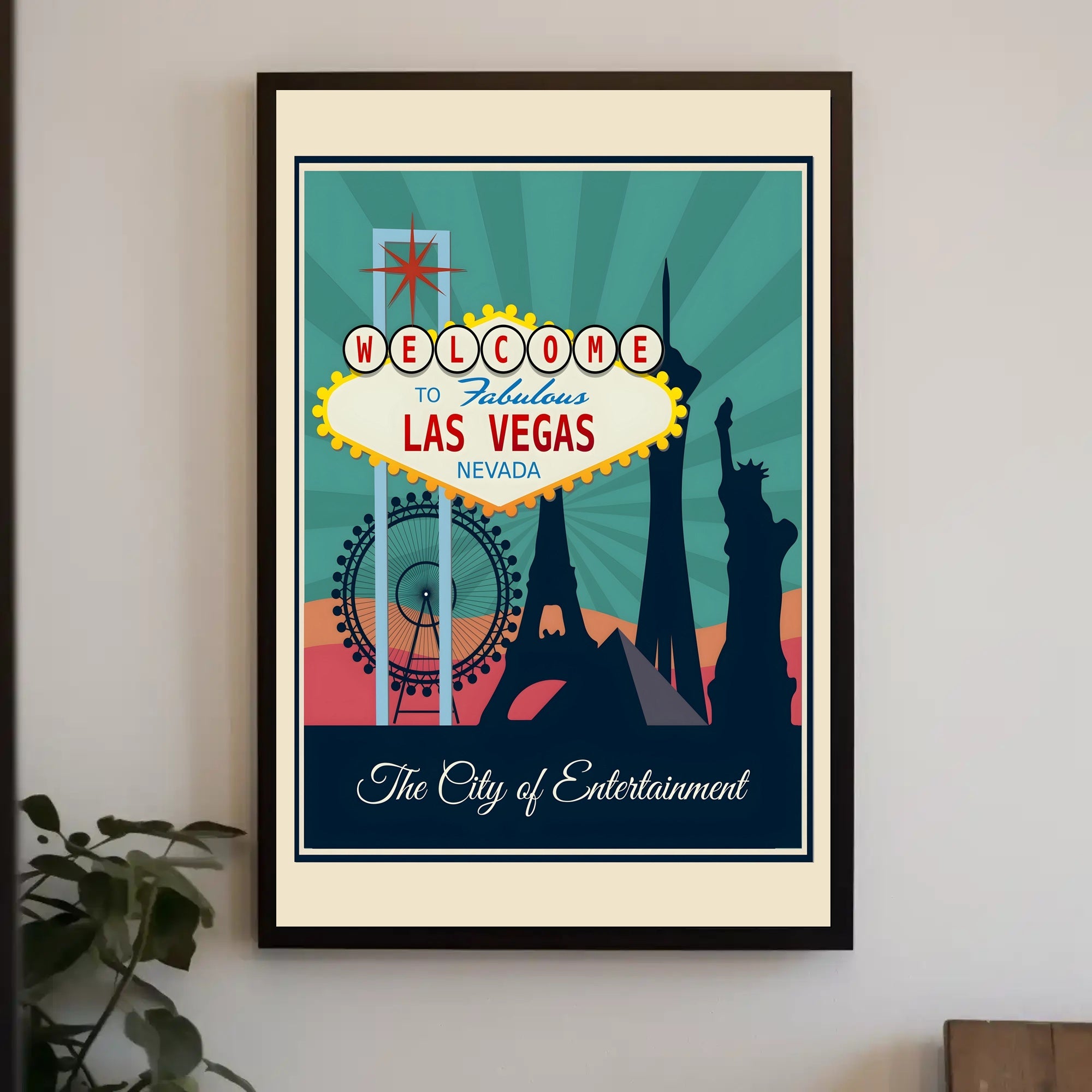 Iconic Las Vegas Landmarks Travel Poster