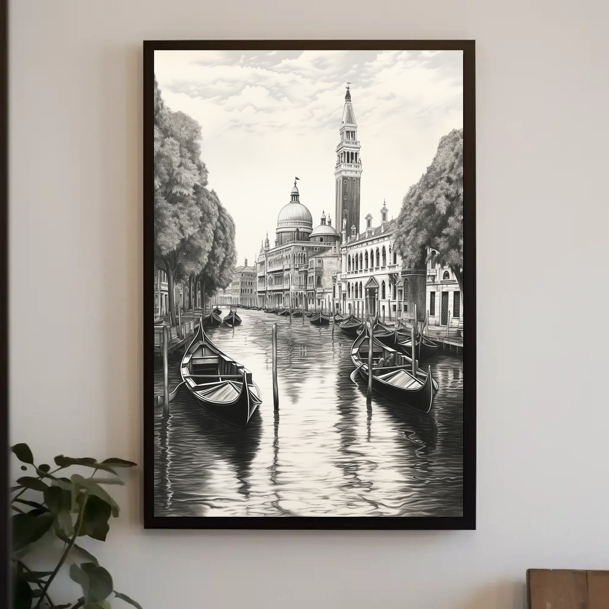 Venetian Canal A Serene Illustration Poster