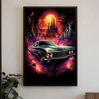 Neon Cityscape Drive Poster