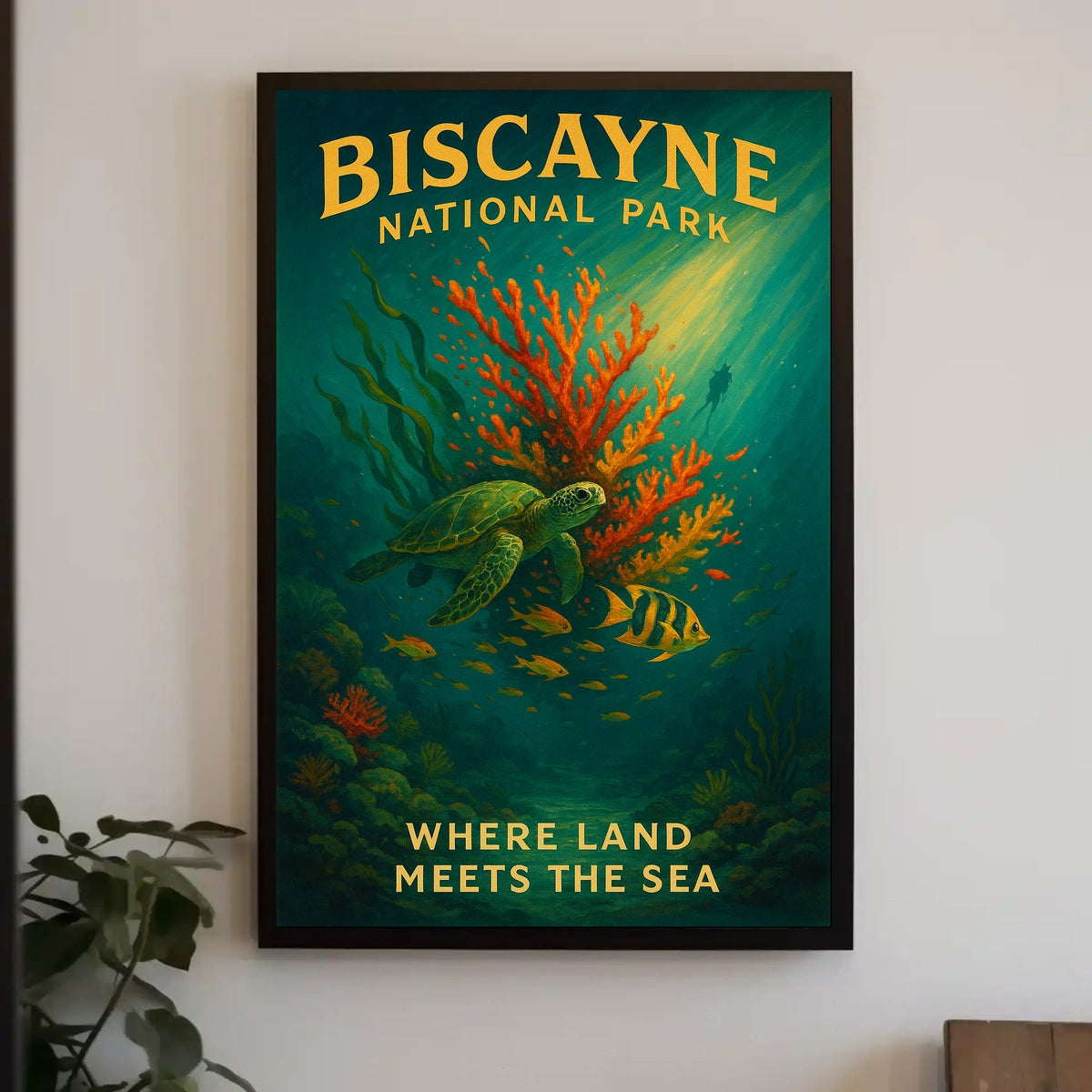 Biscayne National Park Where Land Poster