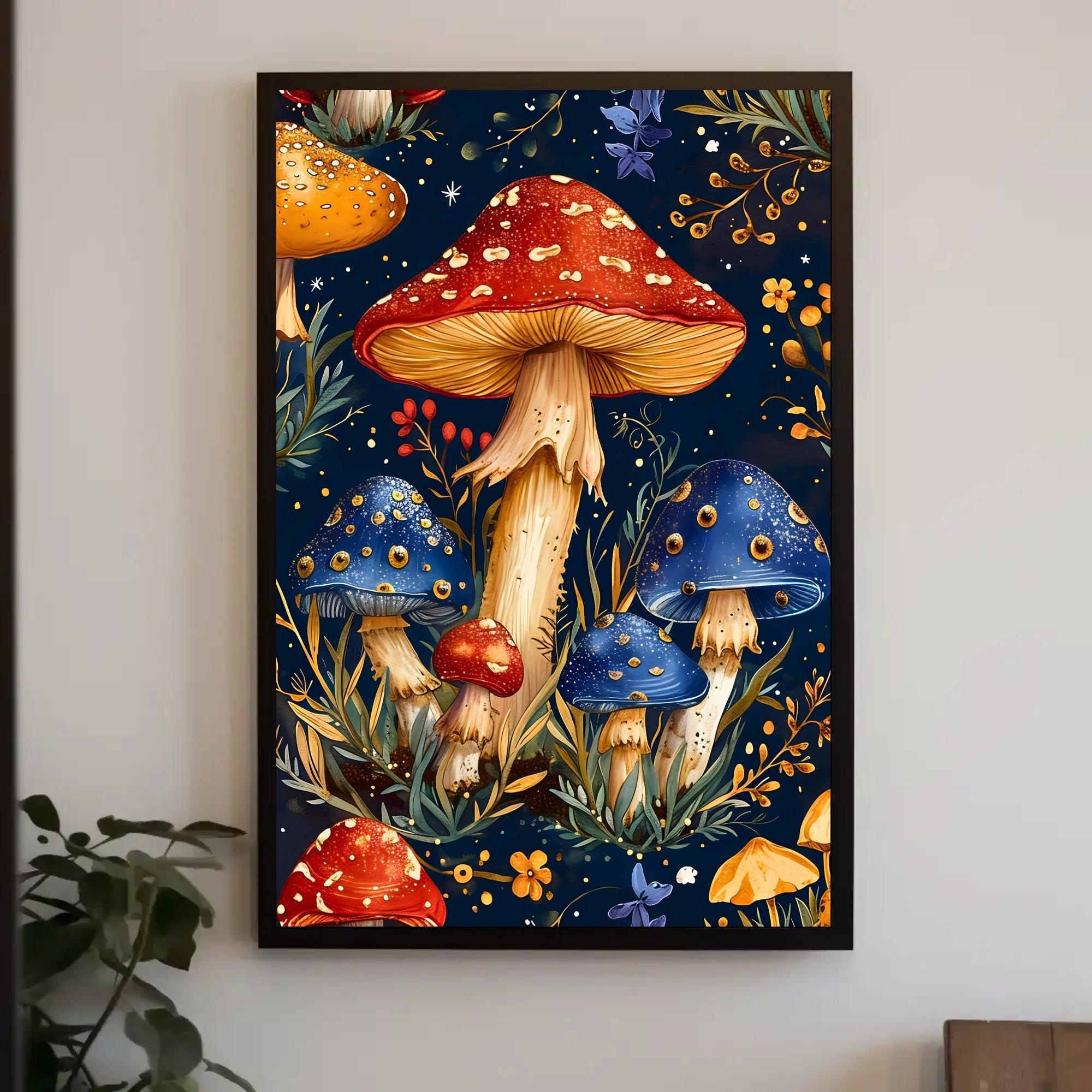 Mushroom Magic: Enchanted Forest Fantasy Art Poster