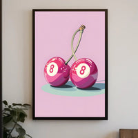 Cherry Billiard Balls Pop Culture Poster PosterGoat