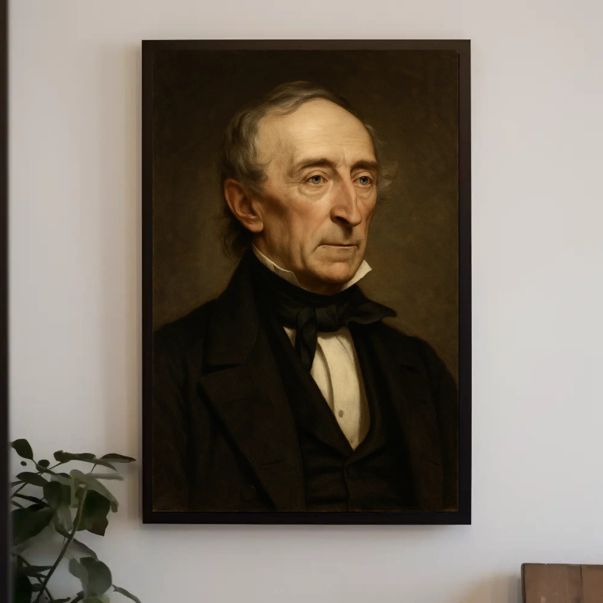 Elderly Gentleman Portrait in Artistic Oil Painting Style Poster