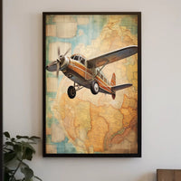 Vintage Aviation Adventure Poster