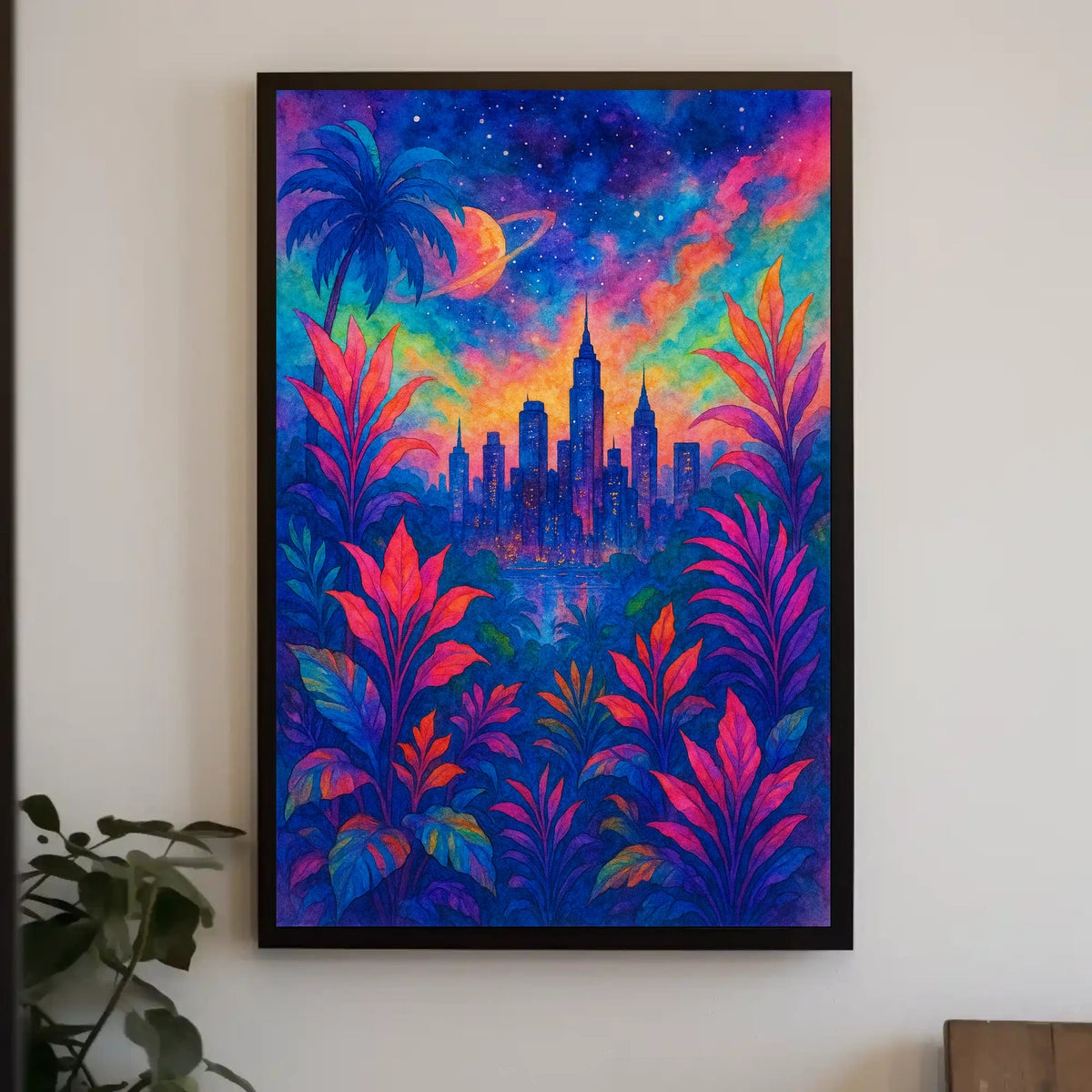Cosmic Cityscape Poster