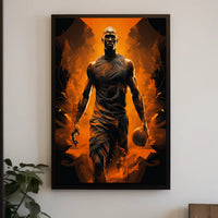 Basketball Athlete in Fiery Abstract Action Poster
