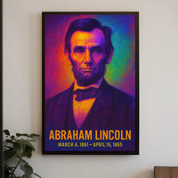 Abraham Lincoln 16th President of the United States Neon Gradient Overlay Poster