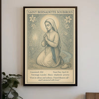 Saint Bernadette Prayer Vintage Cultural or Heritage Poster