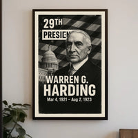 Warren G. Harding 29th President of the United States Digital Montaje Poster