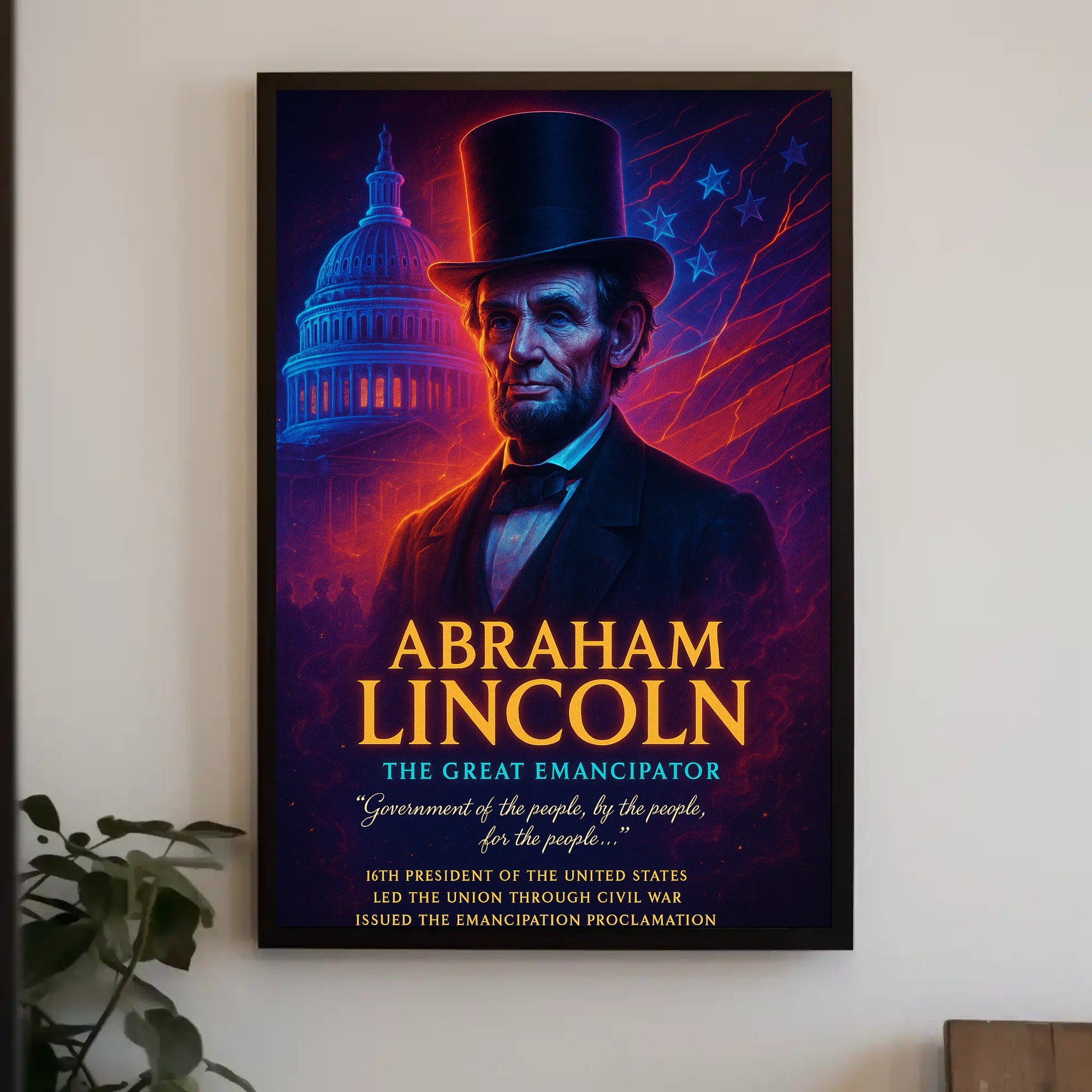 Abraham Lincoln Patriotic Historical or Presidential Poster PosterGoat
