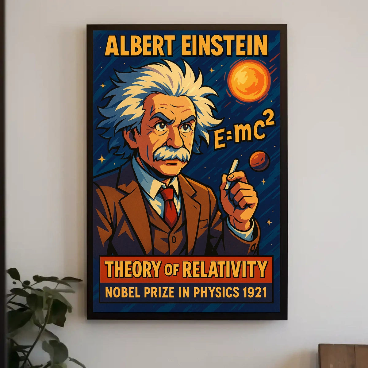Albert Einstein Relativity Theory Vintage Scientific Museum Wall Art Timeless Iconic Decor Poster
