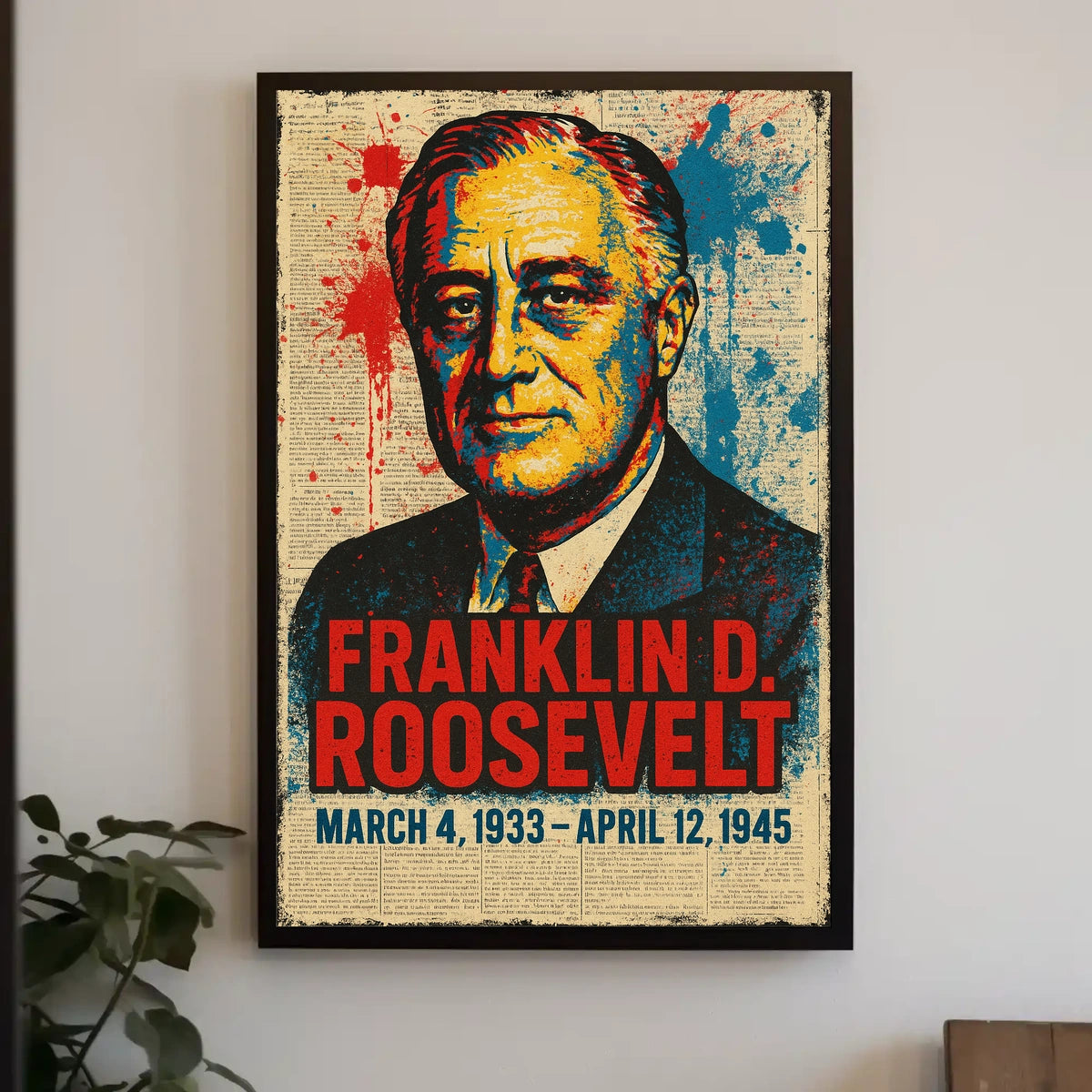 Franklin D. Roosevelt 32nd President of the United States Street Art Mashup Poster