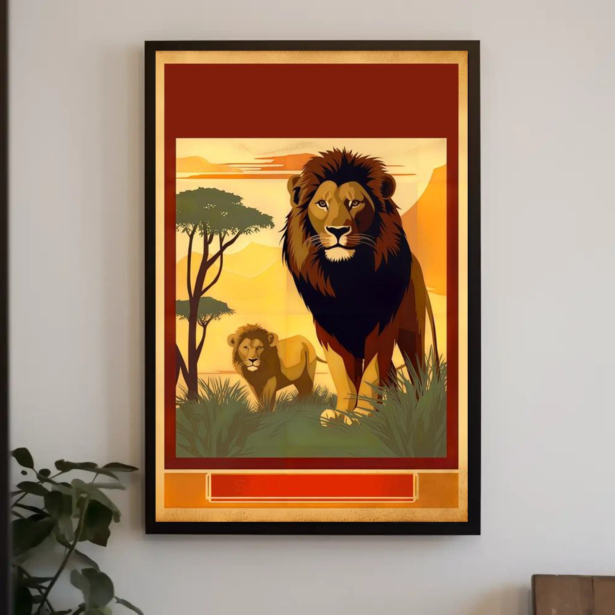 Majestic Lions in the Savannah Poster