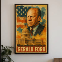 Gerald Ford 38th President of the United States Layered Digital Collage Poster