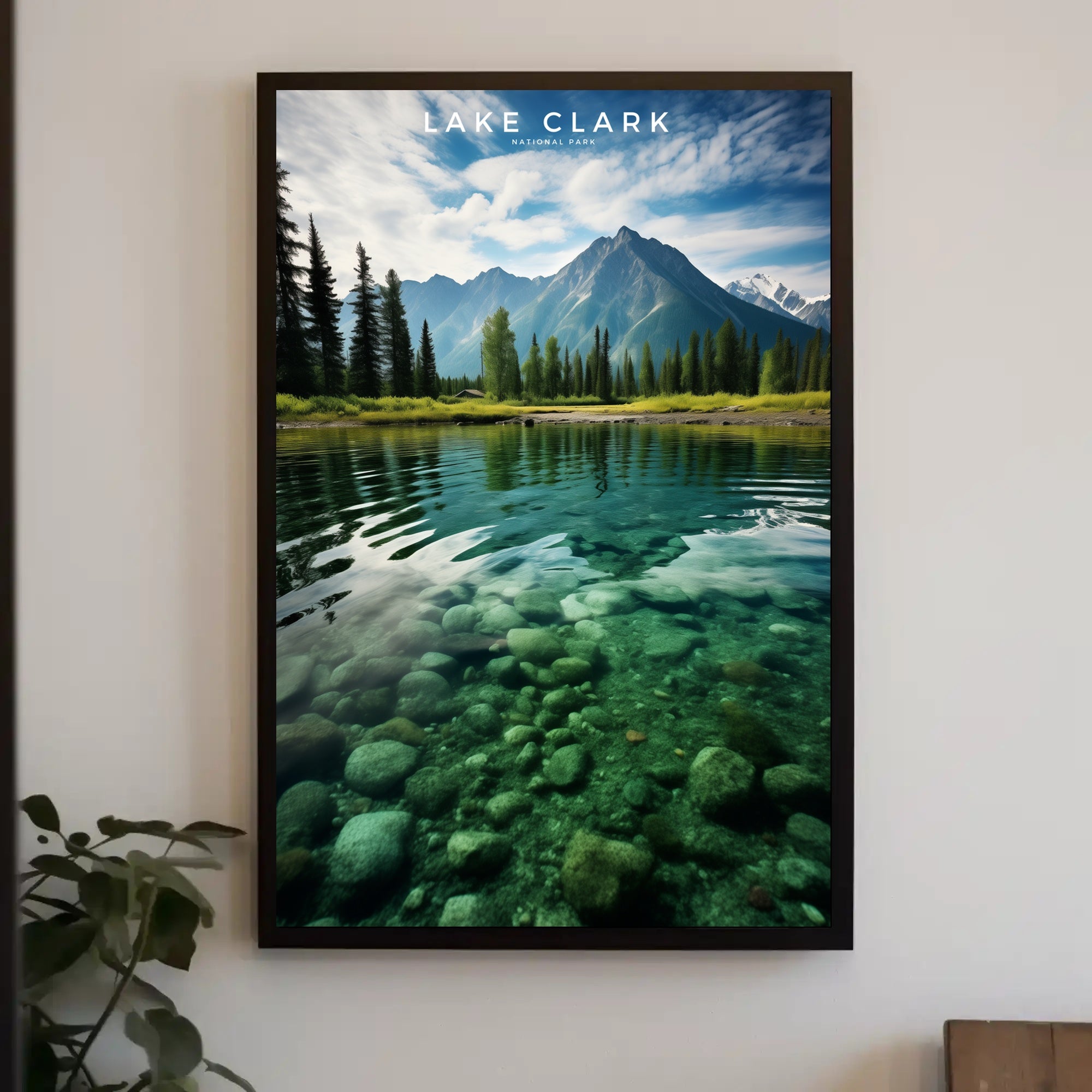 Lake Clark Tranquil Travel Poster Wall Art