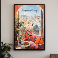 Baghdad Balcony View: Urban Serenity Poster