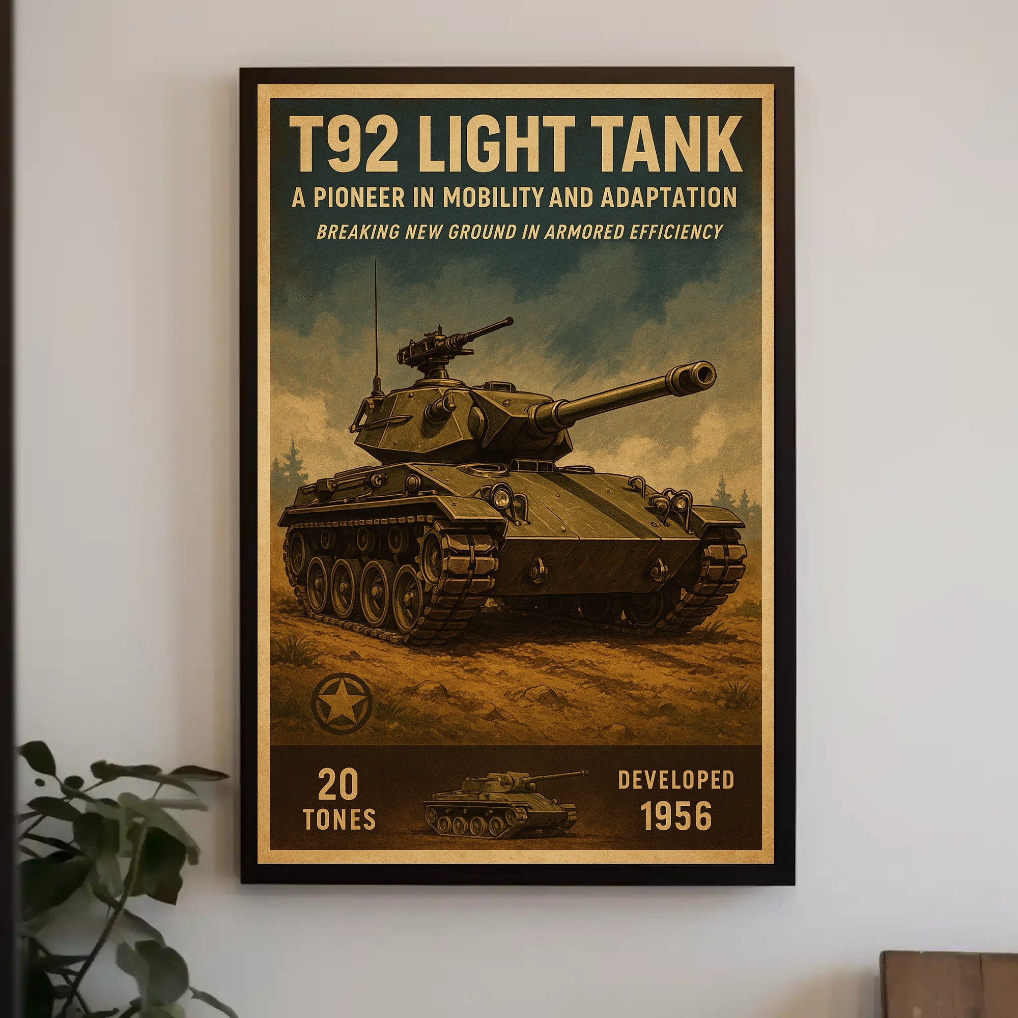 T92 Light Tank Military Recruitment Poster