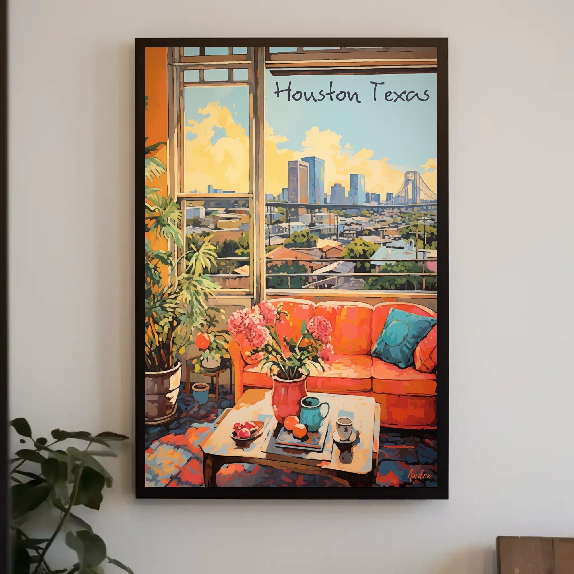 Cozy Houston Living Room View Poster