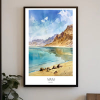 Sinai Serene Landscape Watercolor Travel Poster PosterGoat