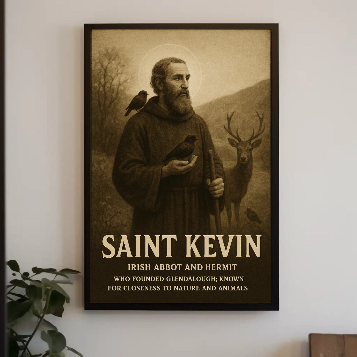 Saint Kevin Irish Abbot And Hermit Poster