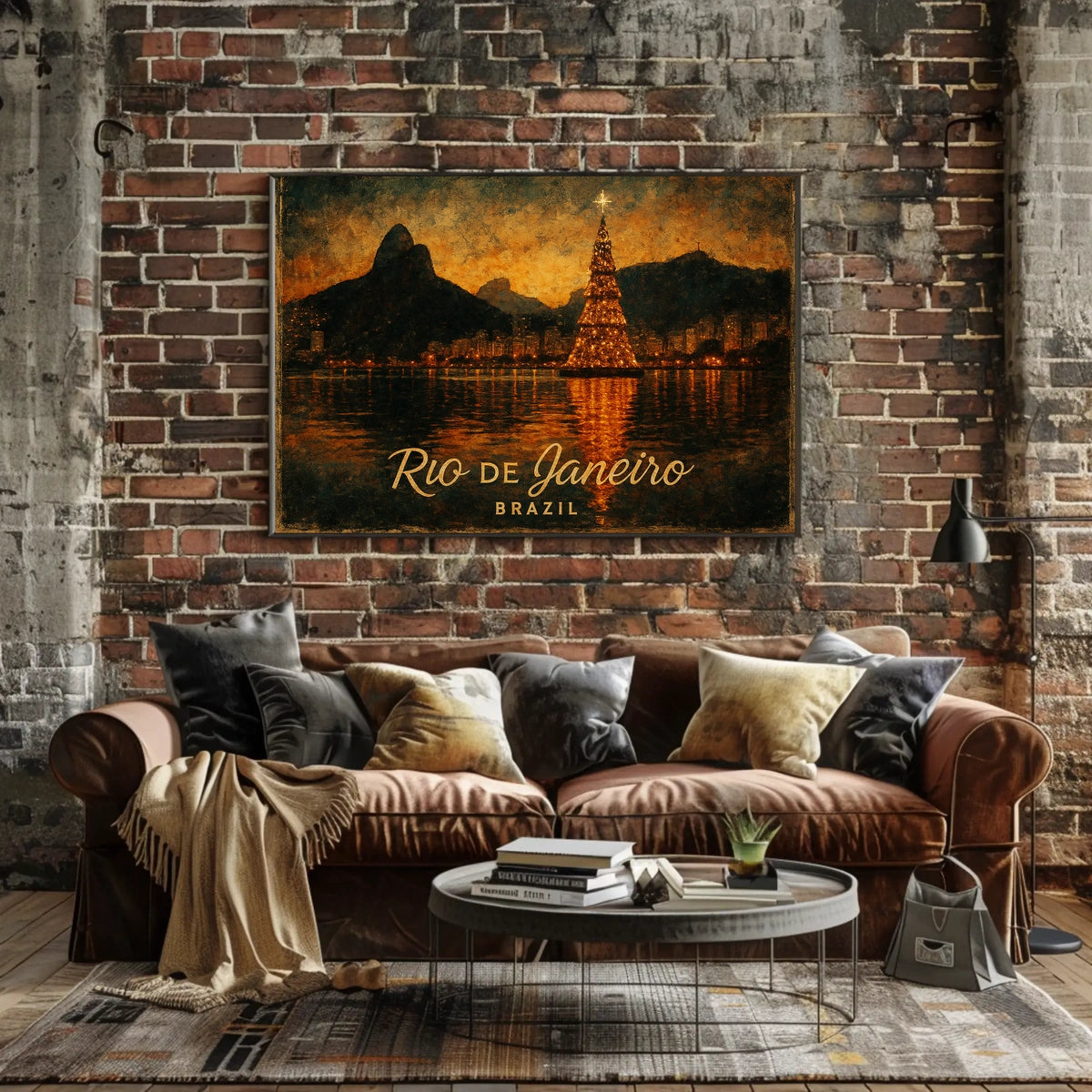 Rio de Janeiro Christmas Scene Poster