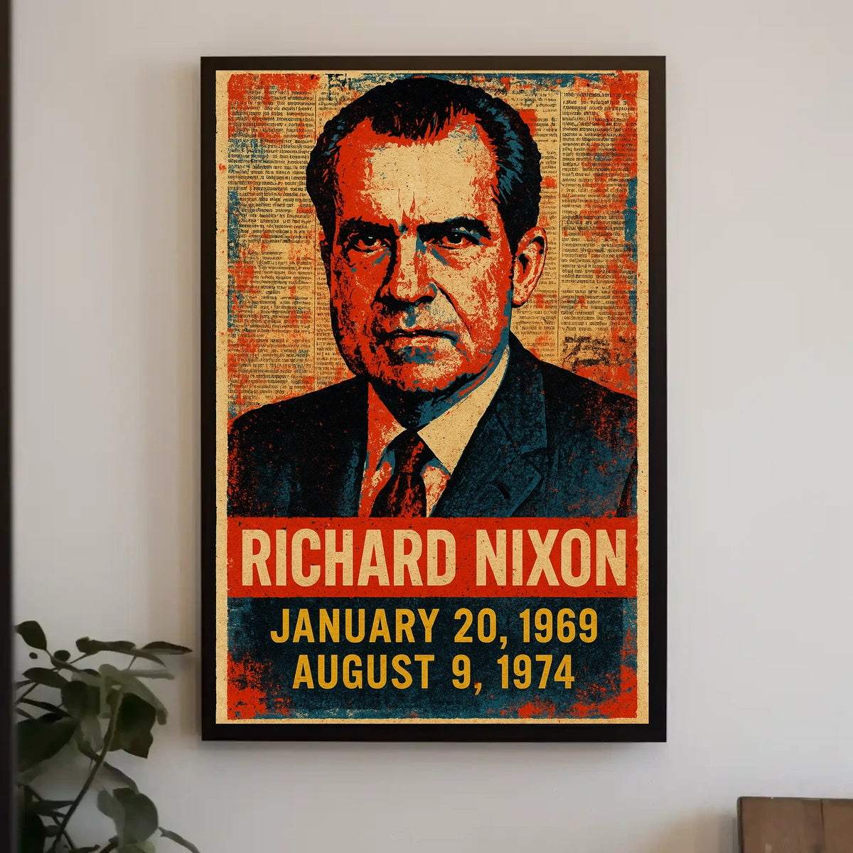 Richard Nixon 37th President of the United States Street Art Mashup Poster