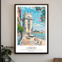 Lisbon's Coastal Charm Poster PosterGoat