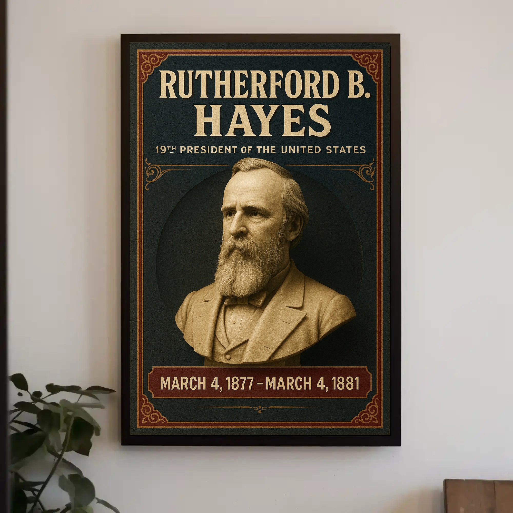 Rutherford B. Hayes Vintage Presidential Historical Poster PosterGoat