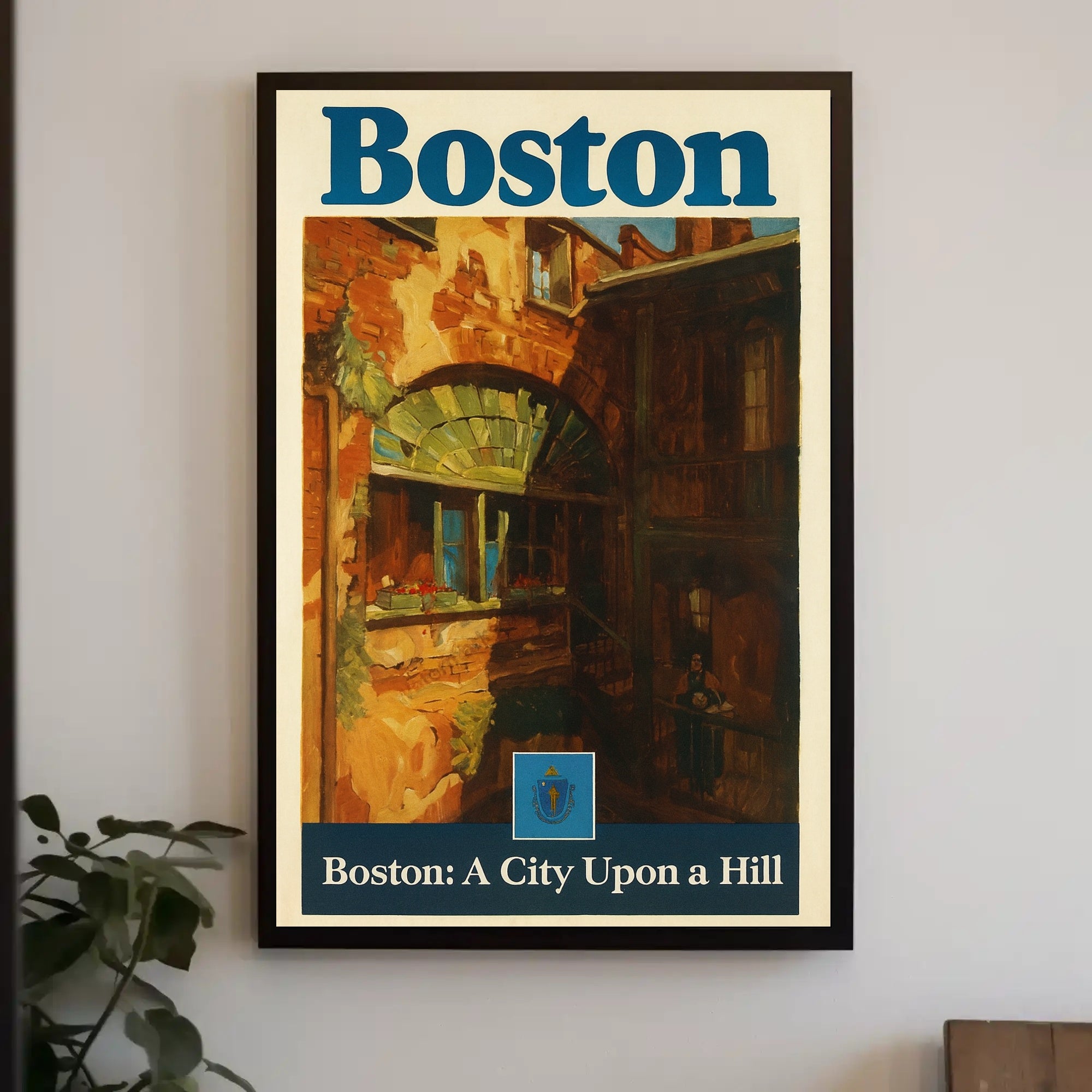 Boston City Upon a Hill Urban Cityscape Poster