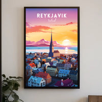 Reykjavik at Sunset Poster