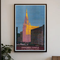 Chicago Temple by the Chicago Rapid Transit Poster PosterGoat