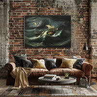 Dramatic Sailing Adventure Under Moonlit Skies Poster