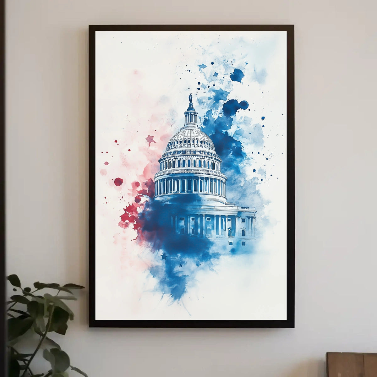 US Capitol Dome Americana Vintage Style Wall Art Poster