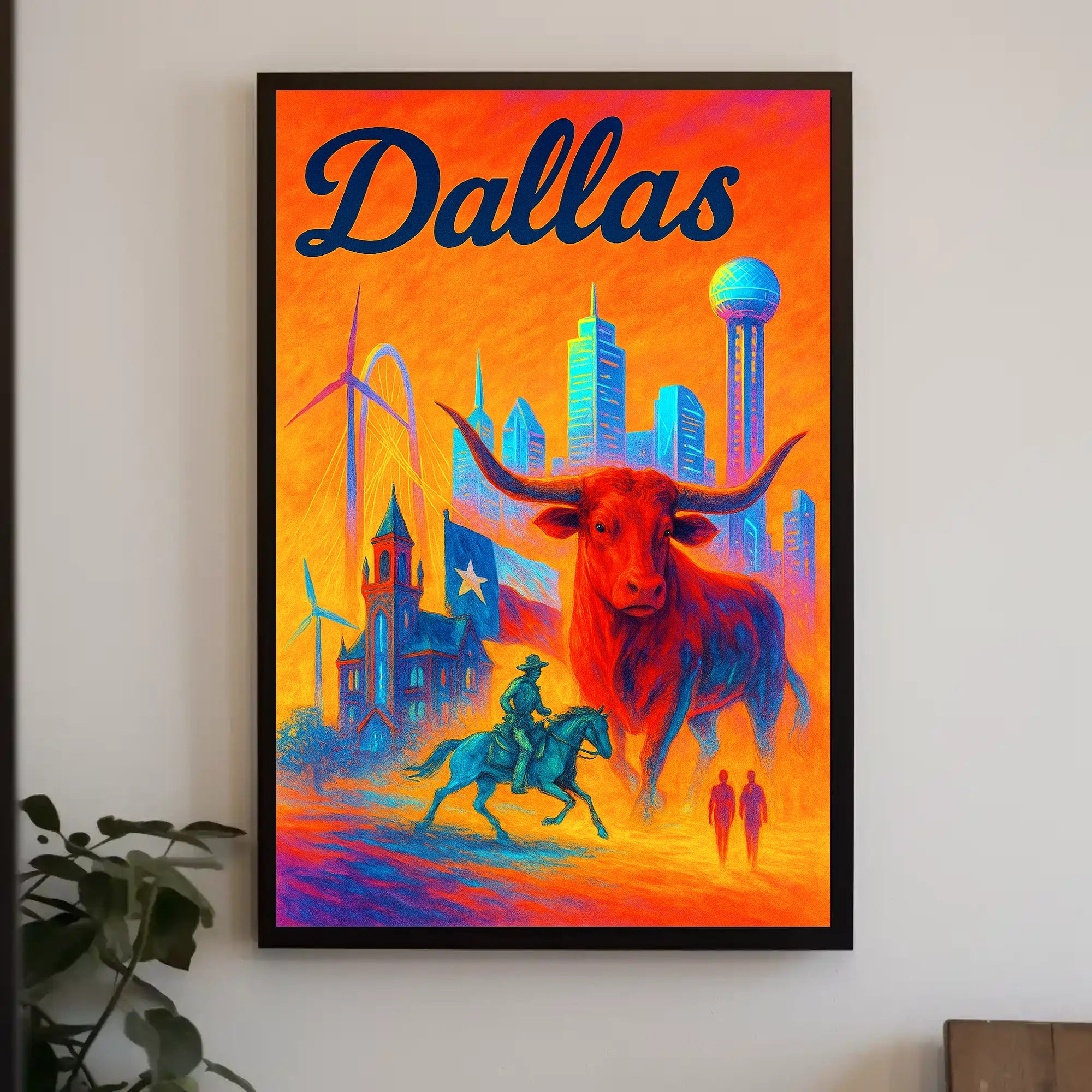 Dallas - Vibrant Cityscape Poster PosterGoat