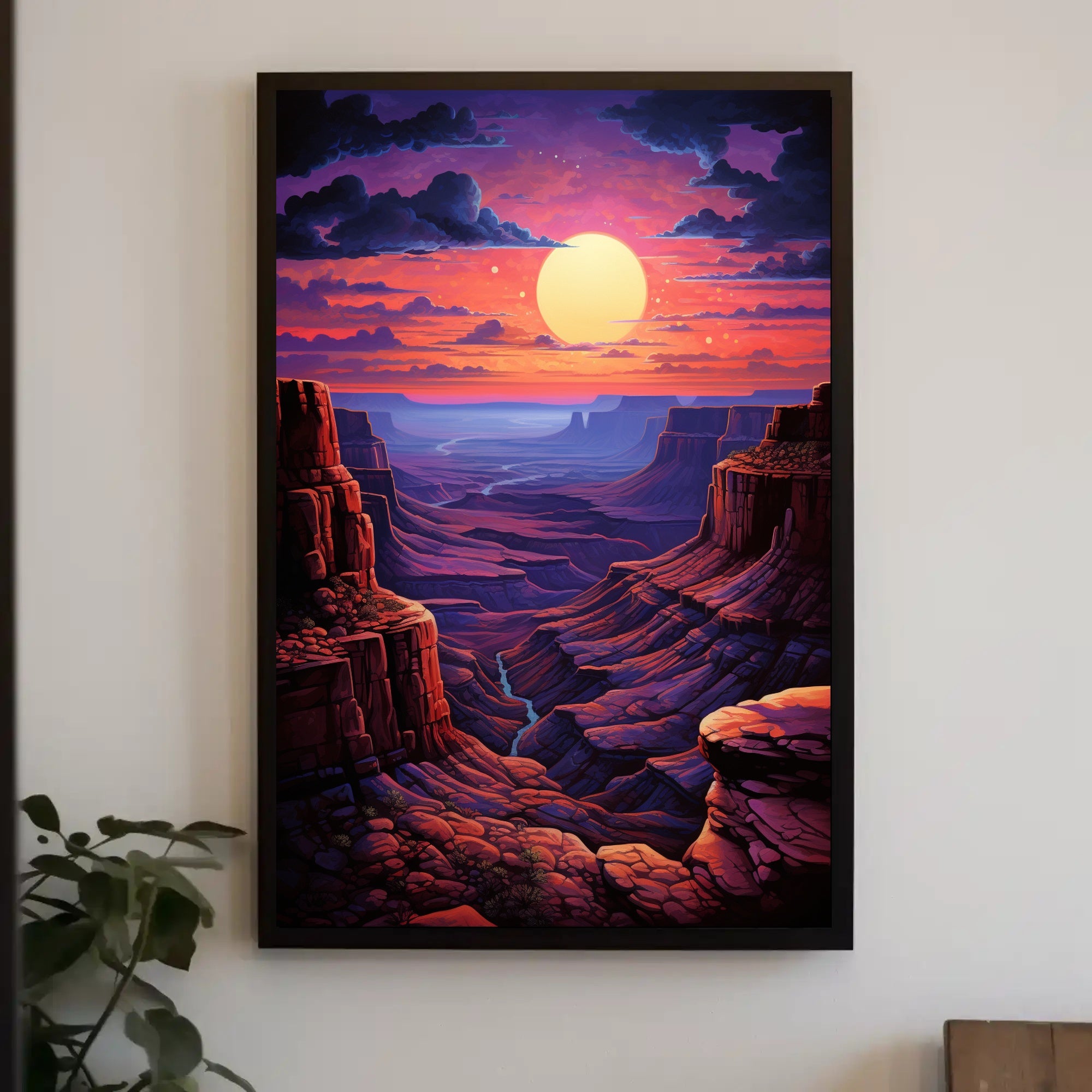 Majestic Canyon Sunset Poster PosterGoat