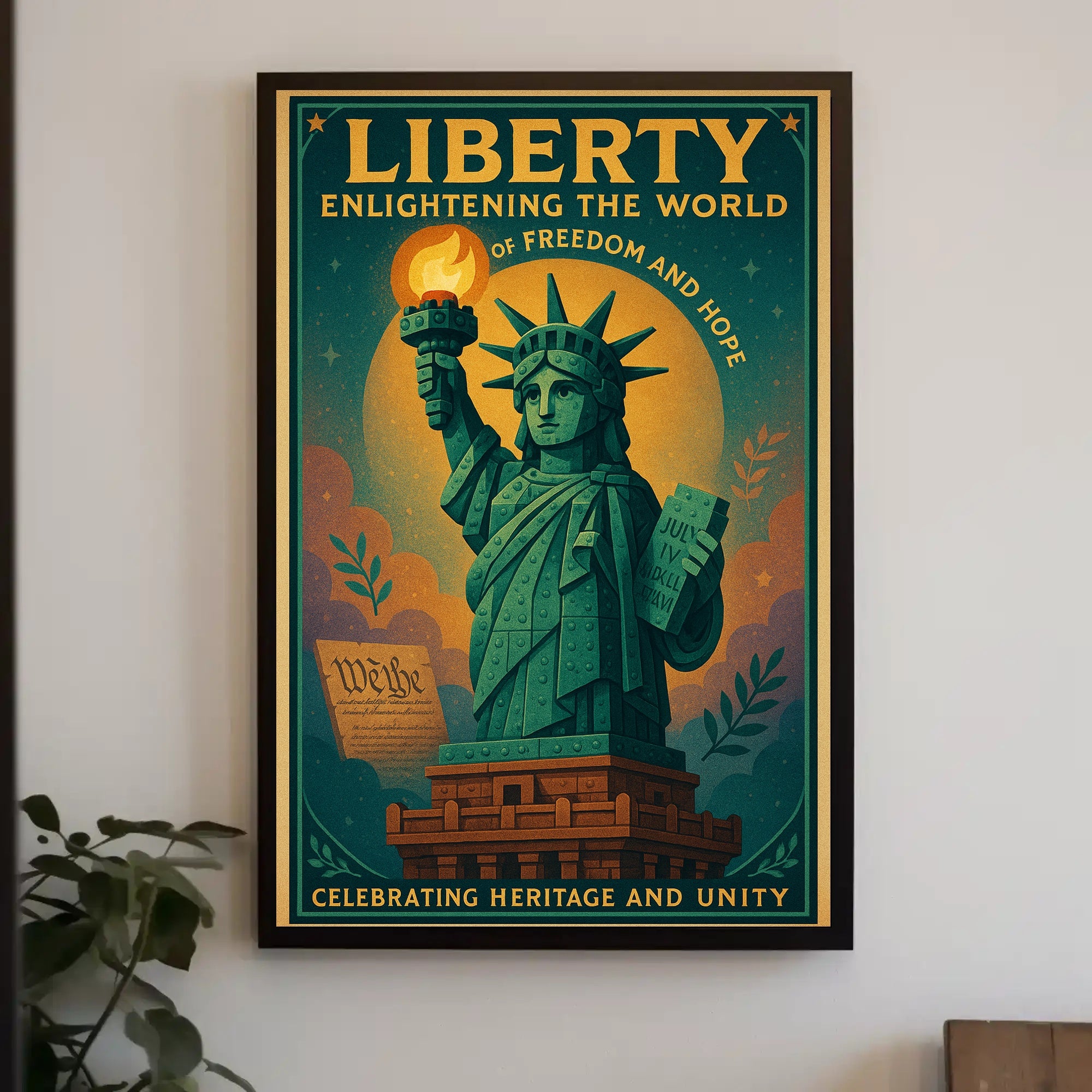 Statue of Liberty Vintage Inspirational Cultural or Heritage Poster